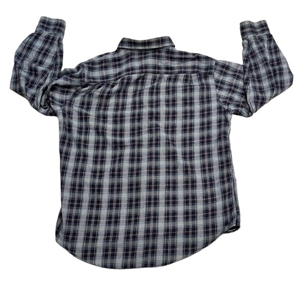 LL Bean Shirt Mens XL X-Large Traditional Fit Blue Check Button Up Twill Work - Picture 2 of 6